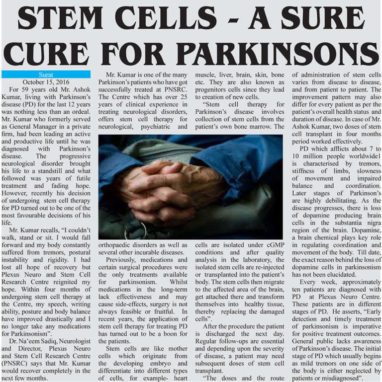 Stem Cells – A Sure Cure For Parkinson’s