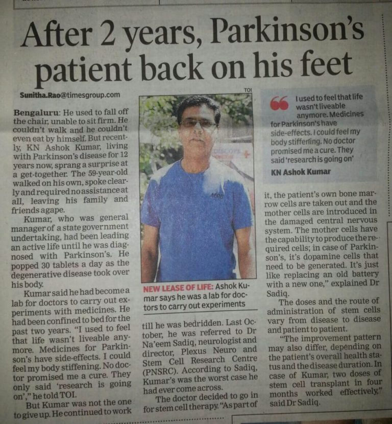 After 2 Years, Parkinson’s Patient Back On His Feet